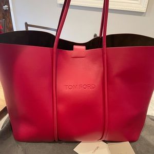 Tom Ford Red Leather Tote Bag